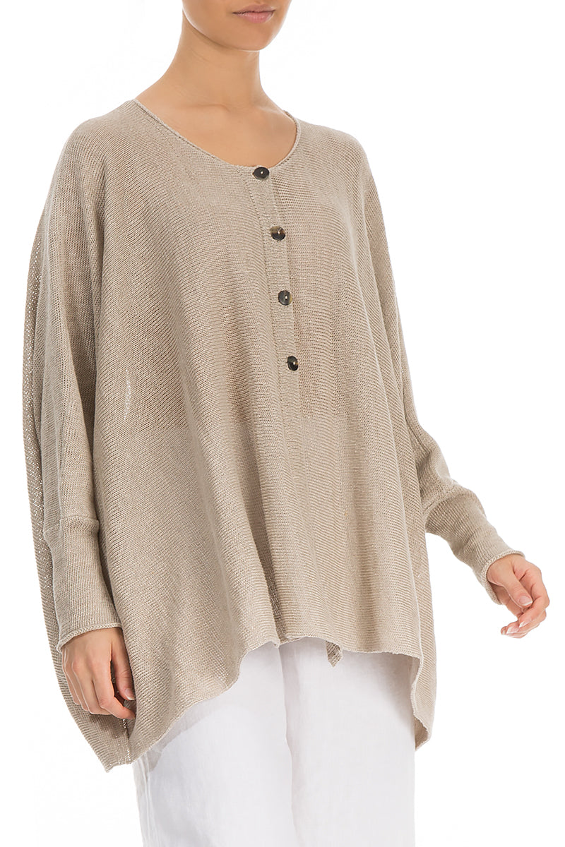Boxy Natural Linen Cardigan 3