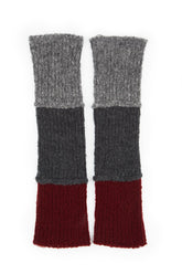 Dark Red & Grey Wool Wristlets 4