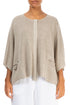 Button Band Boxy Natural Linen Cardigan 1