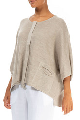 Button Band Boxy Natural Linen Cardigan 3