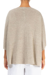 Button Band Boxy Natural Linen Cardigan 2