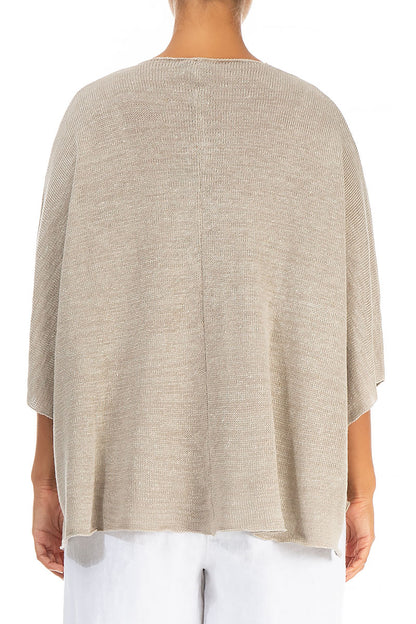 Button Band Boxy Natural Linen Cardigan 2