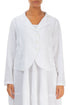 Buttoned White Linen Jacket 1