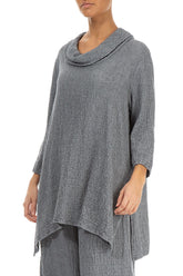 Cowl Neck Grey Wool Tunic 3