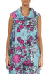 Cowl Neck Sleeveless Gemstone Linen Tunic 1