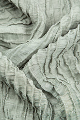 Crinkled Pistachio Silk Linen Midi Dress 6