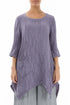 Crinkled Violet Silk Linen Tunic 1