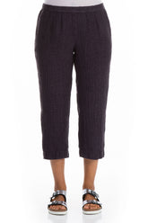 Cropped Amethyst Mélange Linen Trousers 1