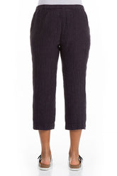 Cropped Amethyst Mélange Linen Trousers 2