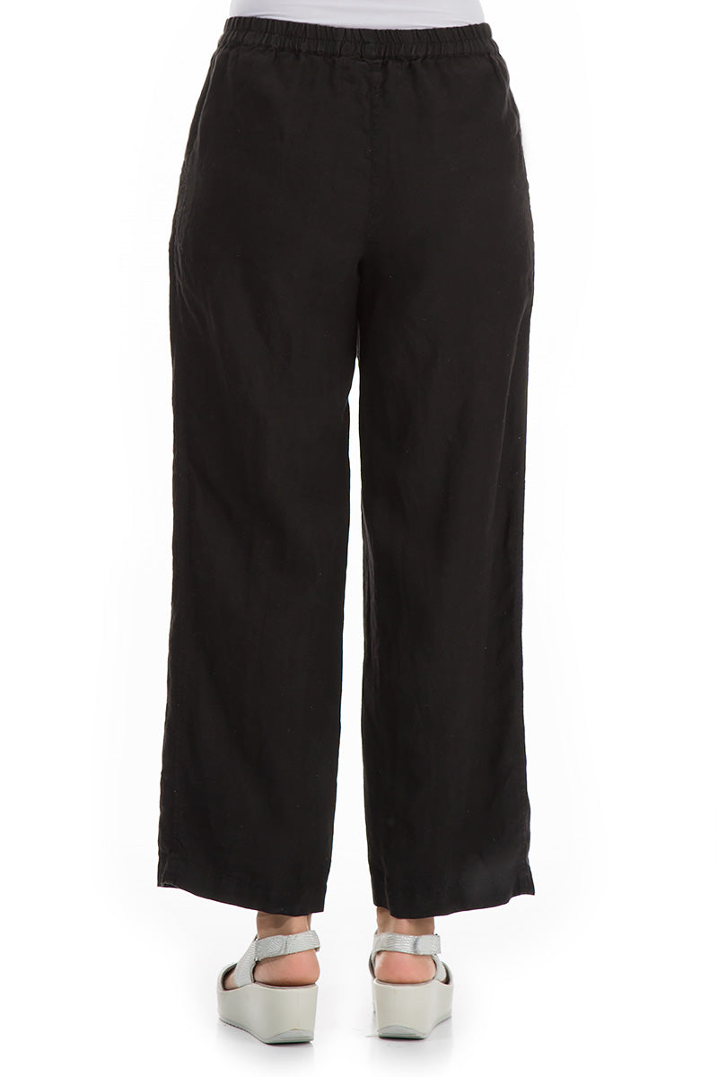 Minimalist Black Linen Trousers 2