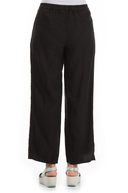 Minimalist Black Linen Trousers 2