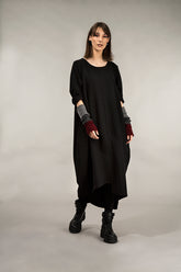 Dark Red & Grey Wool Wristlets 6