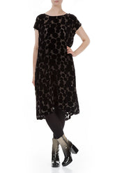 Devoré Bubbles Black Silk Velvet Dress 3