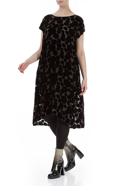 Devoré Bubbles Black Silk Velvet Dress 4