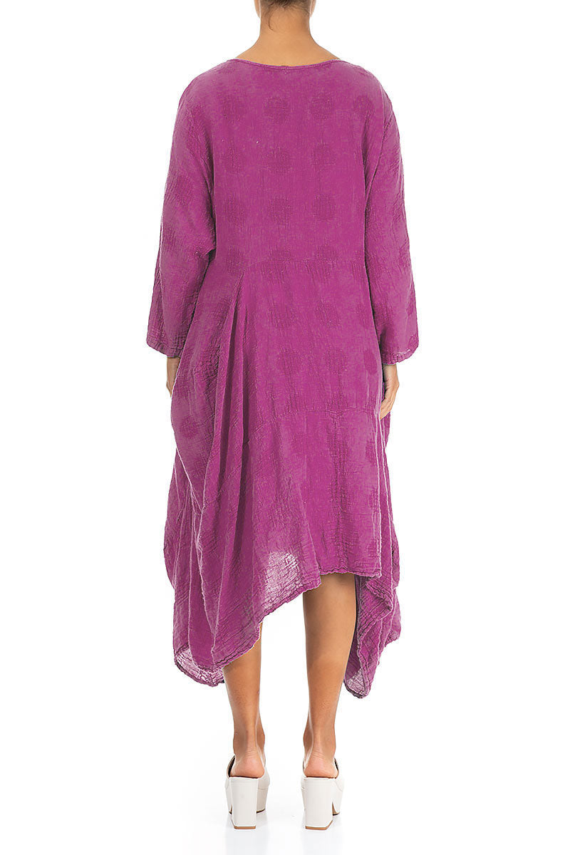 Draped Asymmetric Orchid Linen Dress 2