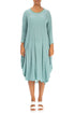 Draped Crinkled Mint Green Silk Viscose Dress 1