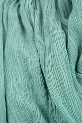 Draped Crinkled Mint Green Silk Viscose Dress 5
