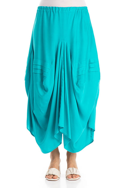 Draped Ocean Silk Bamboo Skirt 1