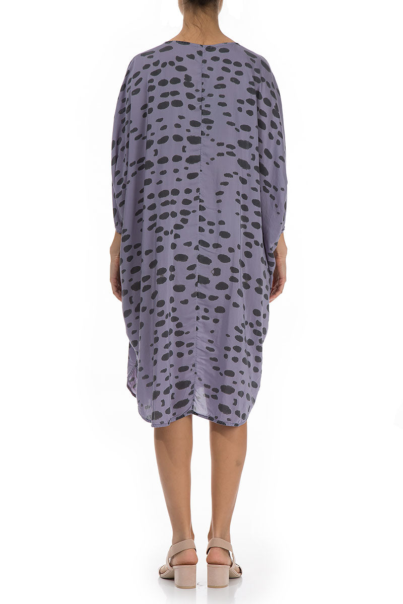 Drops Print Violet Silk Bamboo Tulip Dress Tunic 2