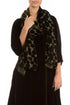 Devoré Bubbles Khaki Silk Velvet Scarf 1