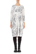Exposed Seam White Abstract Draw Cotton Dress 1