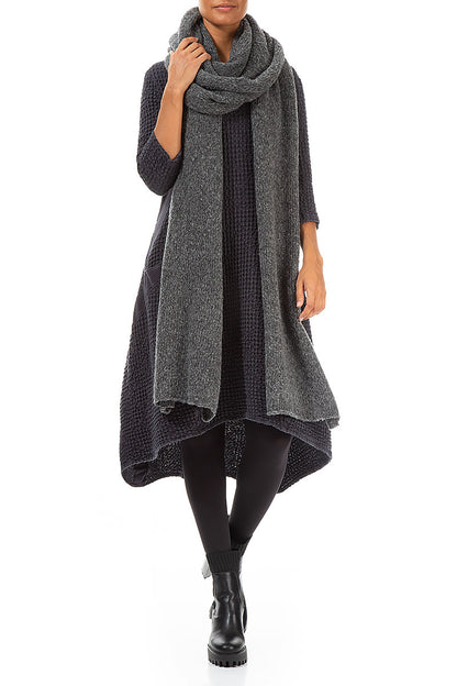 Extra Long Grey Wool Scarf 2