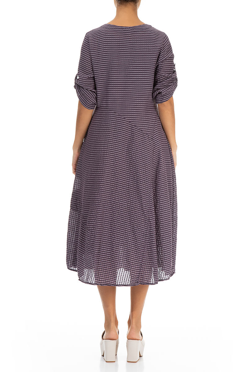 Flared Amethyst Textured Silk Dress 2