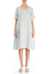 Evergreen Flared Midi Light Grey Linen Dress 1