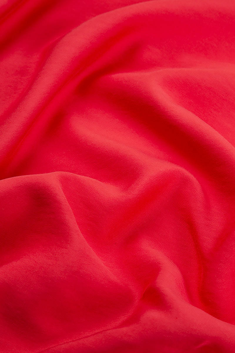 Flowy Poppy Red Silk Bamboo Dress 5