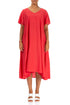 Flowy Poppy Red Silk Bamboo Dress 1