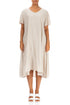 Flowy Sand Beige Silk Bamboo Dress 1