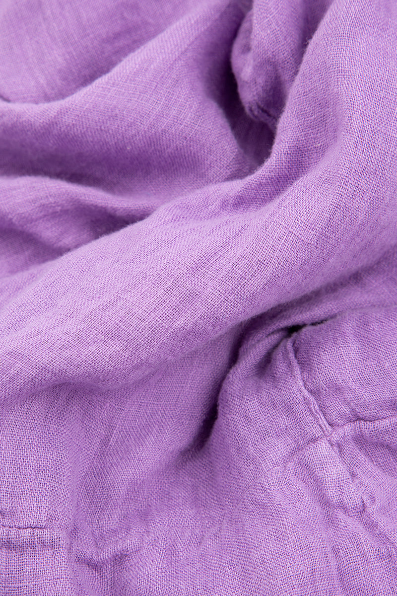 Frilled Lavender Gauze Linen Maxi Dress 7