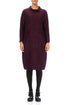 High Neck Aubergine Crinkled Silk Linen Dress 1