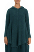 Hooded Teal Wool Cardigan 1