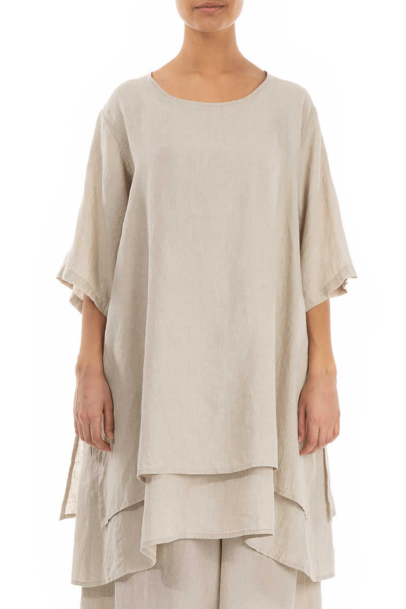 Layered Natural Linen Tunic 1