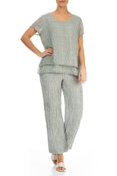 Layered Pistachio Light Silk Blouse 4