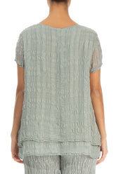 Layered Pistachio Light Silk Blouse 2