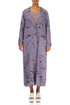 Long Violet Splash Linen Jacket 1