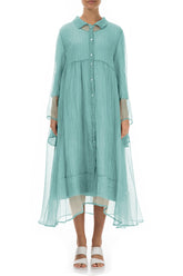 Long Mint Green Silk Chiffon Jacket 1