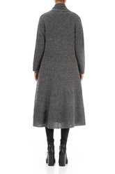 Long Open Grey Wool Cardigan 2