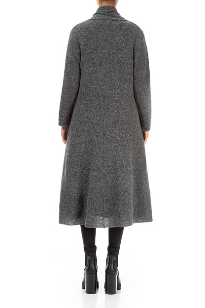 Long Open Grey Wool Cardigan 2