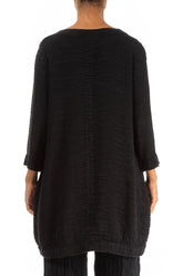 Longer Back Crinkled Black Silk Tunic 2