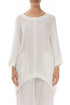 Longer Back Crinkled Off White Silk Tunic 1