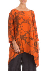Longer Edges Circles Saffron Silk Bamboo Tunic 3