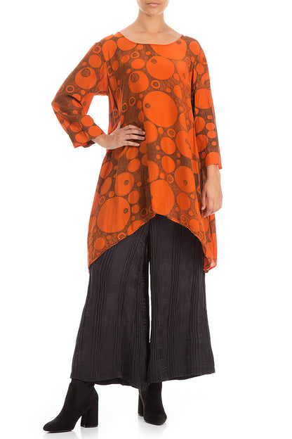 Longer Edges Circles Saffron Silk Bamboo Tunic 4