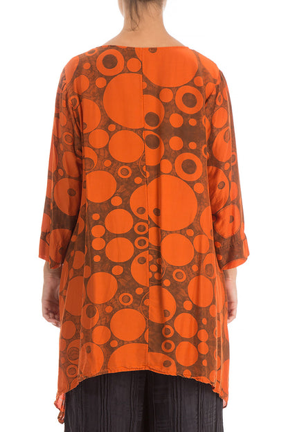 Longer Edges Circles Saffron Silk Bamboo Tunic 2