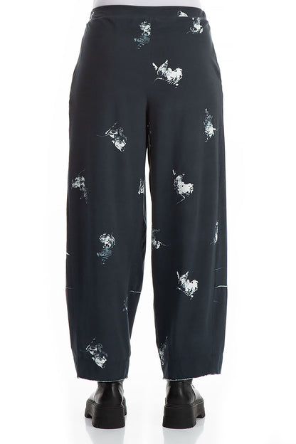 Loose Abstract Print Jersey Cotton Trousers 2
