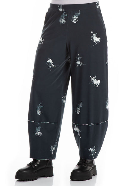 Loose Abstract Print Jersey Cotton Trousers 3