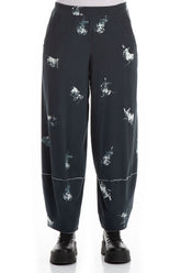 Loose Abstract Print Jersey Cotton Trousers 1