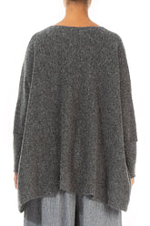 Loose Boxy Grey Wool Cardigan 2